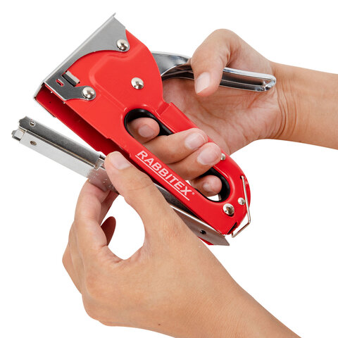 Степлер мебельный стальной, тип 53, 4-8мм, +200 скоб, RABBITEX, 671322