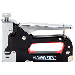 Степлер мебельный стальной регулируемый, тип скобы 53, высота скоб 4-14 мм, 200 скоб 8 мм в комплекте, RABBITEX (РАББИТЕКС), 671323