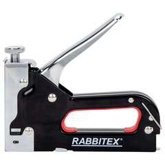 Степлер мебельный стальной регулируемый, тип скобы 53, высота скоб 4-14 мм, 200 скоб 8 мм в комплекте, RABBITEX (РАББИТЕКС), 671323