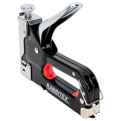 Степлер мебельный стальной регулируемый, тип скобы 53, высота скоб 4-14 мм, 200 скоб 8 мм в комплекте, RABBITEX (РАББИТЕКС), 671323