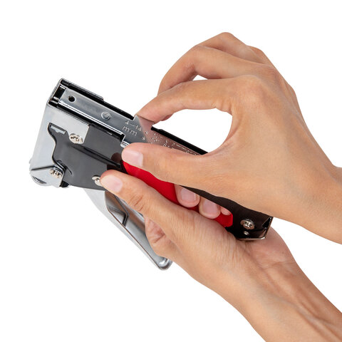 Степлер мебельный стальной регулируемый, тип 53, 4-14мм, +200 скоб, RABBITEX, 671323