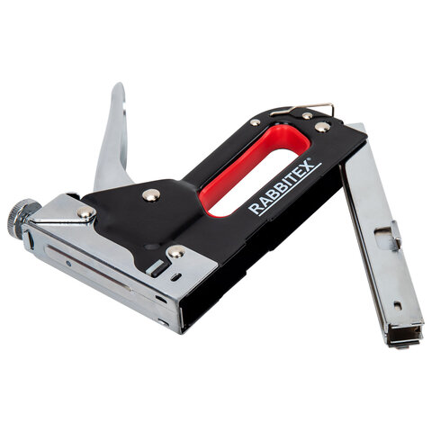 Степлер мебельный стальной регулируемый, тип 53, 4-14мм, +200 скоб, RABBITEX, 671323