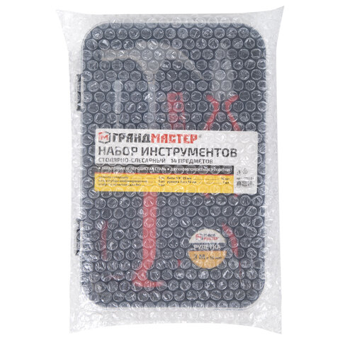 Набор инструментов столярно-слесарный, 14 предметов, пластиковый бокс, ГРАНДМАСТЕР, 671324