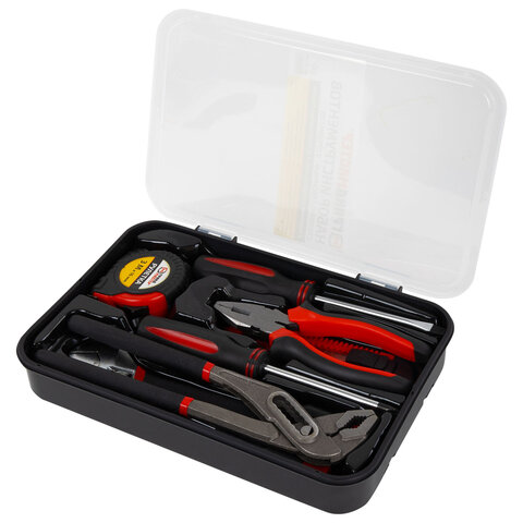 Набор инструментов столярно-слесарный, 9 предметов, пластиковый бокс, ГРАНДМАСТЕР, 671325