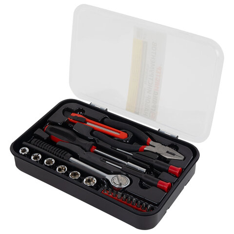 Набор инструментов универсальный, 22 предмета, пластиковый бокс, ГРАНДМАСТЕР, 671326