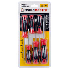 Набор отверток SL/<wbr/>PH, 6 шт., CrV, двухкомпонентные рукоятки, ГРАНДМАСТЕР, 671328