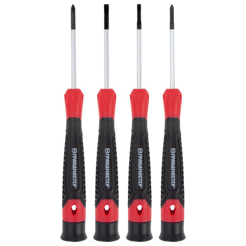 Набор отверток для точных работ SL/Ph, 4шт, CrV, двухкомпонентные рукоятки, ГРАНДМАСТЕР, 671329