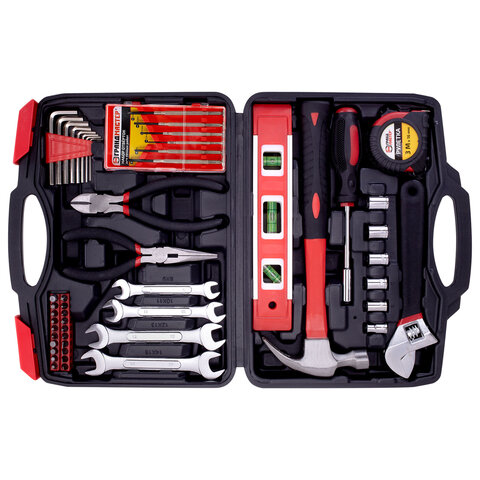 Набор инструментов универсальный, 51 предмет, пластиковый кейс, ГРАНДМАСТЕР, 671333