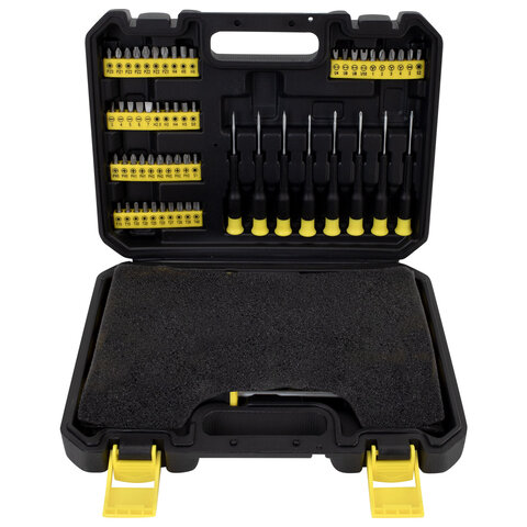 Набор отверток и бит, 65 предметов, двухкомпонентные рукоятки, пластиковый кейс, ГРАНДМАСТЕР, 671334 - фото 4