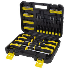 Набор отверток и бит, 65 предметов, двухкомпонентные рукоятки, пластиковый кейс, ГРАНДМАСТЕР, 671334