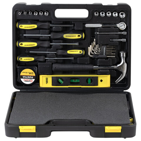 Набор инструментов универсальный, 60 предметов, пластиковый кейс, ГРАНДМАСТЕР, 671338
