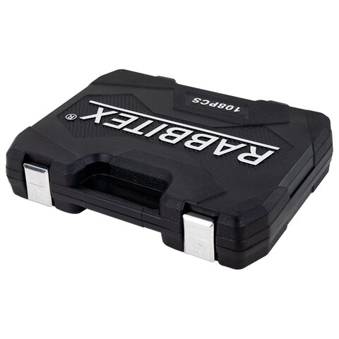 Набор инструментов для автомобиля, 108 предметов, пластиковый кейс, RABBITEX (РАББИТЕКС), 671339 - фото 11