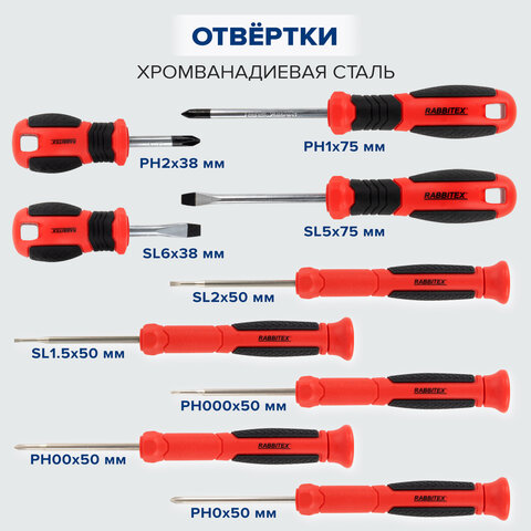 Набор инструментов универсальный, 159 предметов, пластиковый кейс, RABBITEX (РАББИТЕКС), 671340 - фото 32