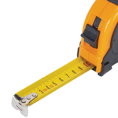 Рулетка измерительная 10мх25мм, обрезиненный корпус, ГРАНДМАСТЕР Original, 671347