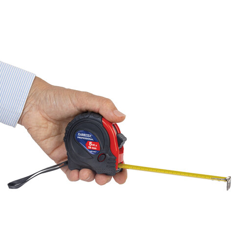 Рулетка измерительная 5,0мх19мм, RABBITEX Professional, обрезиненный корпус, 3 мех. фиксац, 671357