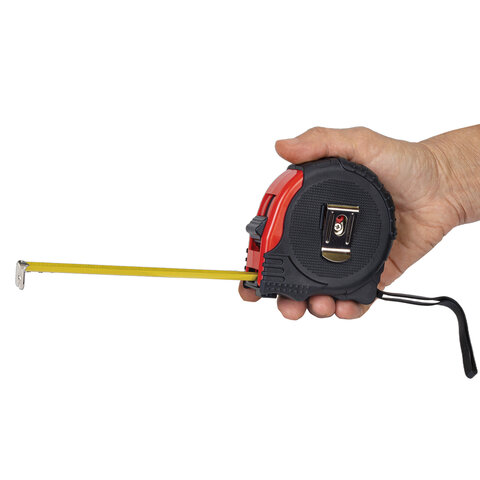 Рулетка измерительная 10мх25мм, RABBITEX Professional, обрезиненный корпус, 3 мех. фиксац, 671359