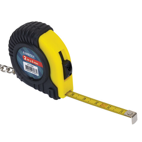 Рулетка-брелок, 2,0мх8мм, RABBITEX, обрезиненный корпус, 671365