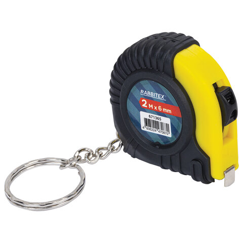 Рулетка-брелок, 2,0мх8мм, RABBITEX, обрезиненный корпус, 671365