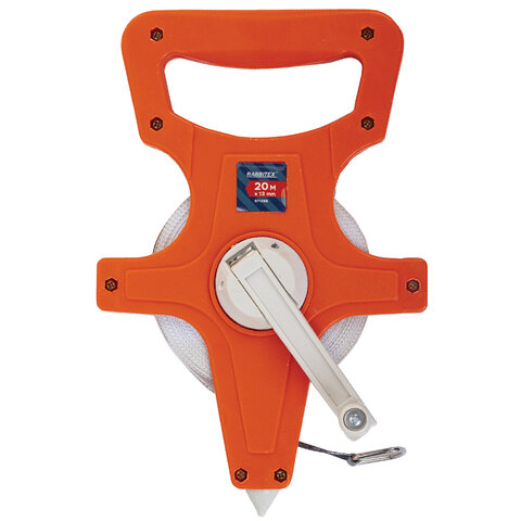 Рулетка геодезическая 20мх13мм, RABBITEX, лента фибергласс, открытый корпус, 671366