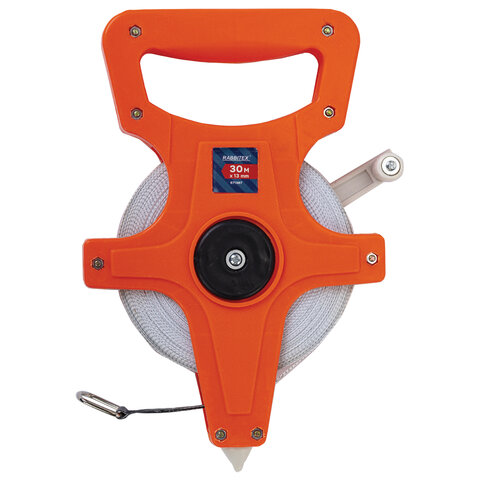 Рулетка геодезическая 30мх13мм, RABBITEX, фибергласс, открытый корпус, 671367