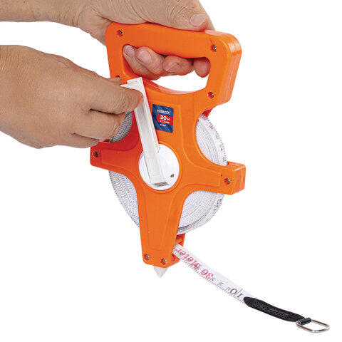 Рулетка геодезическая 30мх13мм, RABBITEX, фибергласс, открытый корпус, 671367