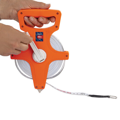 Рулетка геодезическая 50мх13мм, RABBITEX, лента фибергласс, открытый корпус, 671368