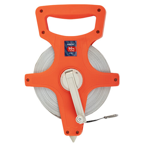 Рулетка геодезическая 50мх13мм, RABBITEX, лента фибергласс, открытый корпус, 671368