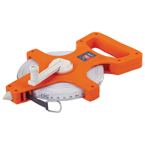 Рулетка геодезическая 50мх13мм, RABBITEX, лента фибергласс, открытый корпус, 671368