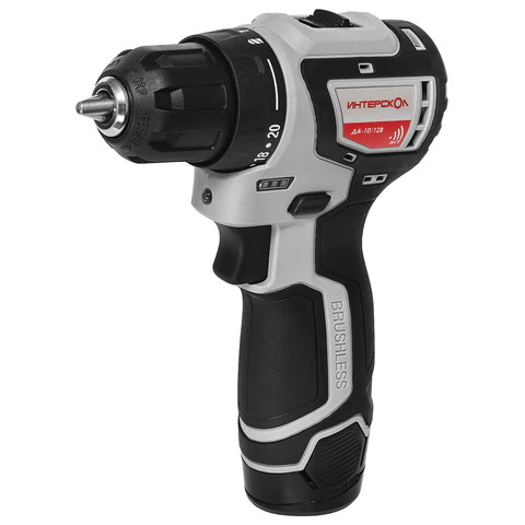 Дрель-шуруповерт безударная бесщёточная АККУМУЛЯТОРНАЯ, 1,5 Ач, 12 В, ИНТЕРСКОЛ ДА-10/12В 36, 687.1.2.70