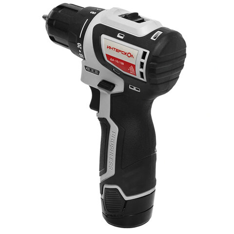 Дрель-шуруповерт безударная бесщёточная АККУМУЛЯТОРНАЯ, 1,5 Ач, 12 В, ИНТЕРСКОЛ ДА-10/12В 36, 687.1.2.70 - фото 2