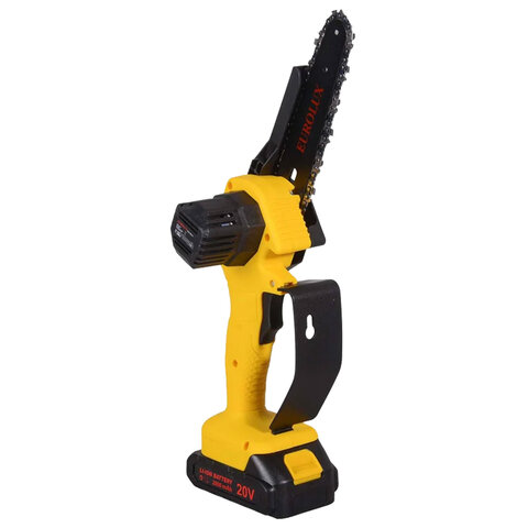 Пила цепная аккумуляторная EUROLUX ELS-20-Li, 20В, 150мм, Li-ion 2 Ач, 70/10/56 - фото 2