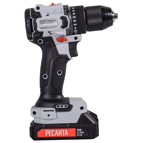 Дрель-шуруповерт аккумуляторная бесщеточная, 20В, 70 Нм, 2х2,0 А*ч, РЕСАНТА ДА-20-2ЛК-БП, 75/14/15 - фото 4