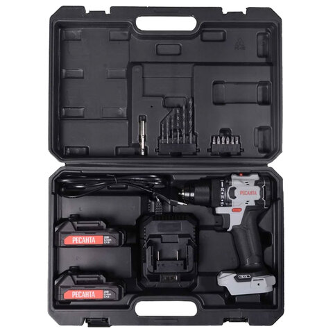 Дрель-шуруповерт аккумуляторная бесщеточная, 20В, 70 Нм, 2х2,0 А*ч, РЕСАНТА ДА-20-2ЛК-БП, 75/14/15 - фото 8