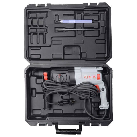 Перфоратор сетевой, 1000 Вт, 1100 об/мин, 4900 уд/мин, патрон SDS PLUS, РЕСАНТА П-32-1000К, 75/3/3 - фото 5