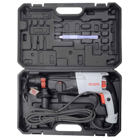 Перфоратор сетевой 800 Вт, 1100 об/мин, 5200 уд/мин, патрон SDS PLUS, РЕСАНТА П-28-800К, 75/3/1 - фото 5
