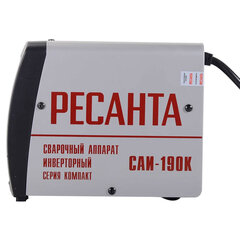 Сварочный аппарат инверторный, сварочный ток до 190 А, диаметр электрода до 5 мм, РЕСАНТА САИ-190К (компакт), 65/36