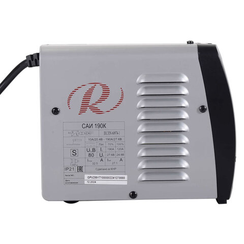 Сварочный аппарат инверторный, свар. ток до 190А, d элект. до 5мм, РЕСАНТА САИ190К (компакт), 65/36 - фото 3