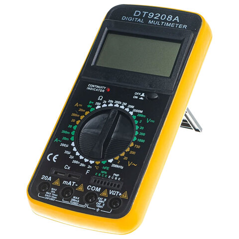 Мультиметр, цифровой ЖК дисплей, 1000В, 32 режима работы, ТЕК (РЕСАНТА) DT 9208A, 61/10/507 - фото 2