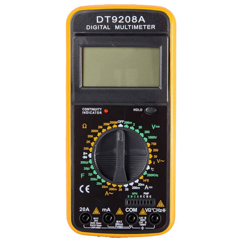 Мультиметр, цифровой ЖК дисплей, 1000В, 32 режима работы, ТЕК (РЕСАНТА) DT 9208A, 61/10/507 - фото 3