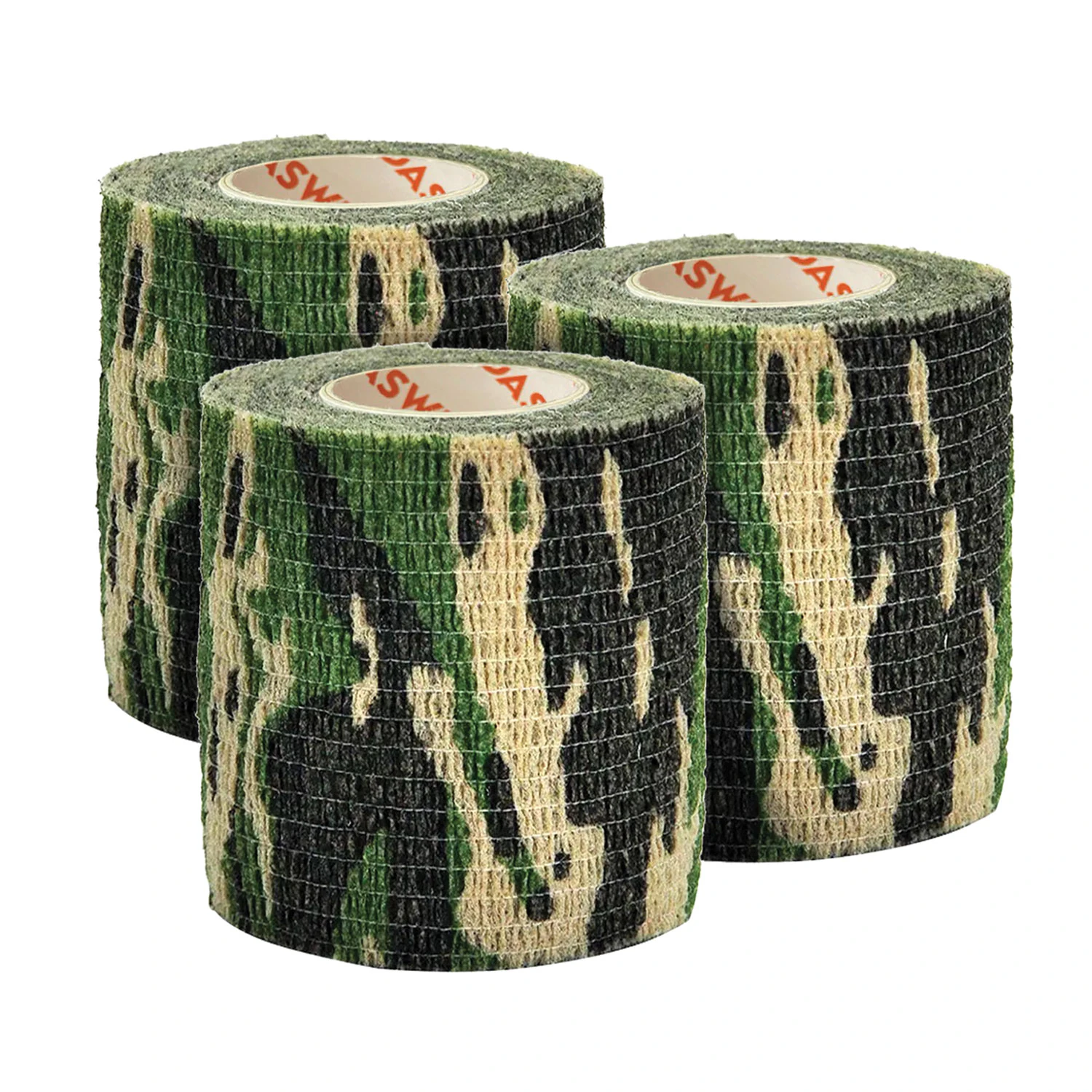 Камуфляжные ленты защитные эластичные маскировочные когезивные, 4,5 м х 5 см, 3 рулона, DASWERK (ДАСВЕРК), 680038
