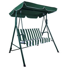 Качели садовые DASWERK (ДАСВЕРК) &laquo;RELAX SC-001&raquo;, 2 места, Ш140хГ110хВ153 см, мягкое сиденье, зеленый/<wbr/>белый, 680050
