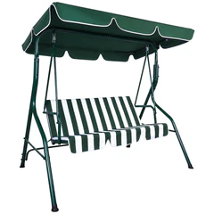 Качели садовые NOSTRESS (НОСТРЕСС) COMFORT SC-003, 3 места, Ш170хГ110хВ153 см, мягкое сиденье, зеленый/<wbr/>белый, 680051
