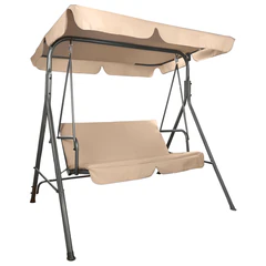 Качели садовые NOSTRESS (НОСТРЕСС) RELAX SC-001, 2 места, Ш140хГ110хВ153 см, мягкое сиденье, бежевый, 680053