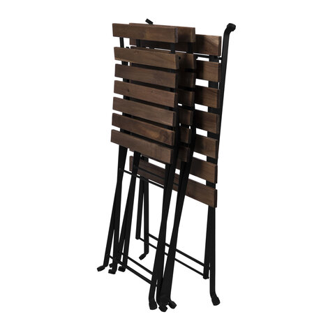 Комплект складной мебели (стол и 2 стула) NOSTRESS Woodstock FS-003A, металл черный, акация, 680060