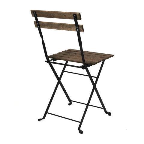 Комплект складной мебели (стол и 2 стула) NOSTRESS Woodstock FS-003A, металл черный, акация, 680060