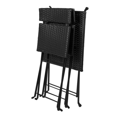 Комплект складной мебели (стол и 2 стула) NOSTRESS Wicker FS-020, металл черный, иск.ротанг, 680061