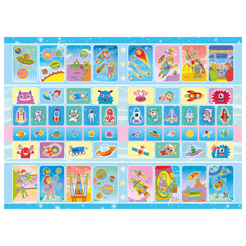 Раскраска с заданиями + 56 наклеек "Наклей и раскрась" с цветным фоном, А5, 16 стр., 16,2х23,4 см, АССОРТИ, ЛиС - фото 42