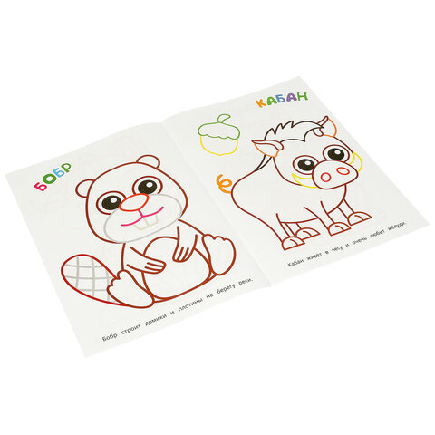 Книжка-раскраска с цветным контуром, "ПЕРВАЯ РАСКРАСКА", ассорти, 210х290 мм, 16 страниц, УМКА