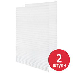 Жалюзи-плиссе, штора тканевая самоклеящаяся КОМПЛЕКТ 2 шт., BRABIX, 90&times;180 см, СТАНДАРТ+, 80 г/<wbr/>м<sup>2</sup>, цвет белый, 700009