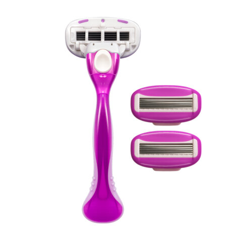 Бритвенный станок многоразовый женский, 5 лезвий,  2 кассеты, X-ONE, 700020